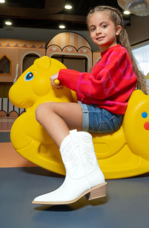 Shushop Kids' Zahara Western Boot In White