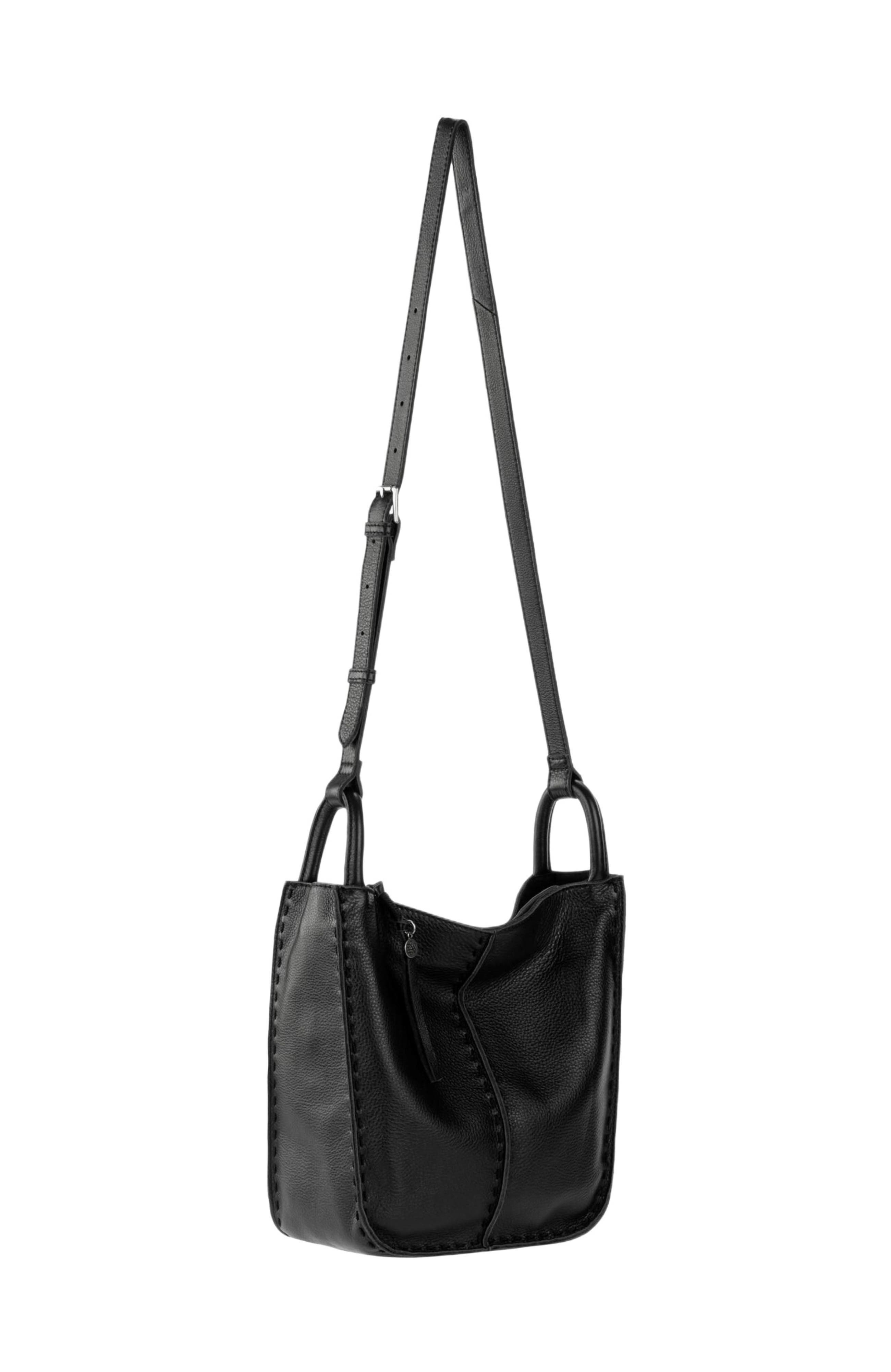 The Sak Los Feliz Crossbody Leather Bag, Alternate, color, Black