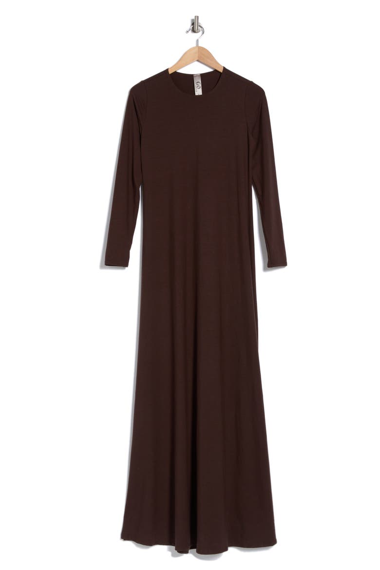 Long Sleeve Maxi Dress, Alternate, color, MOLE BROWN