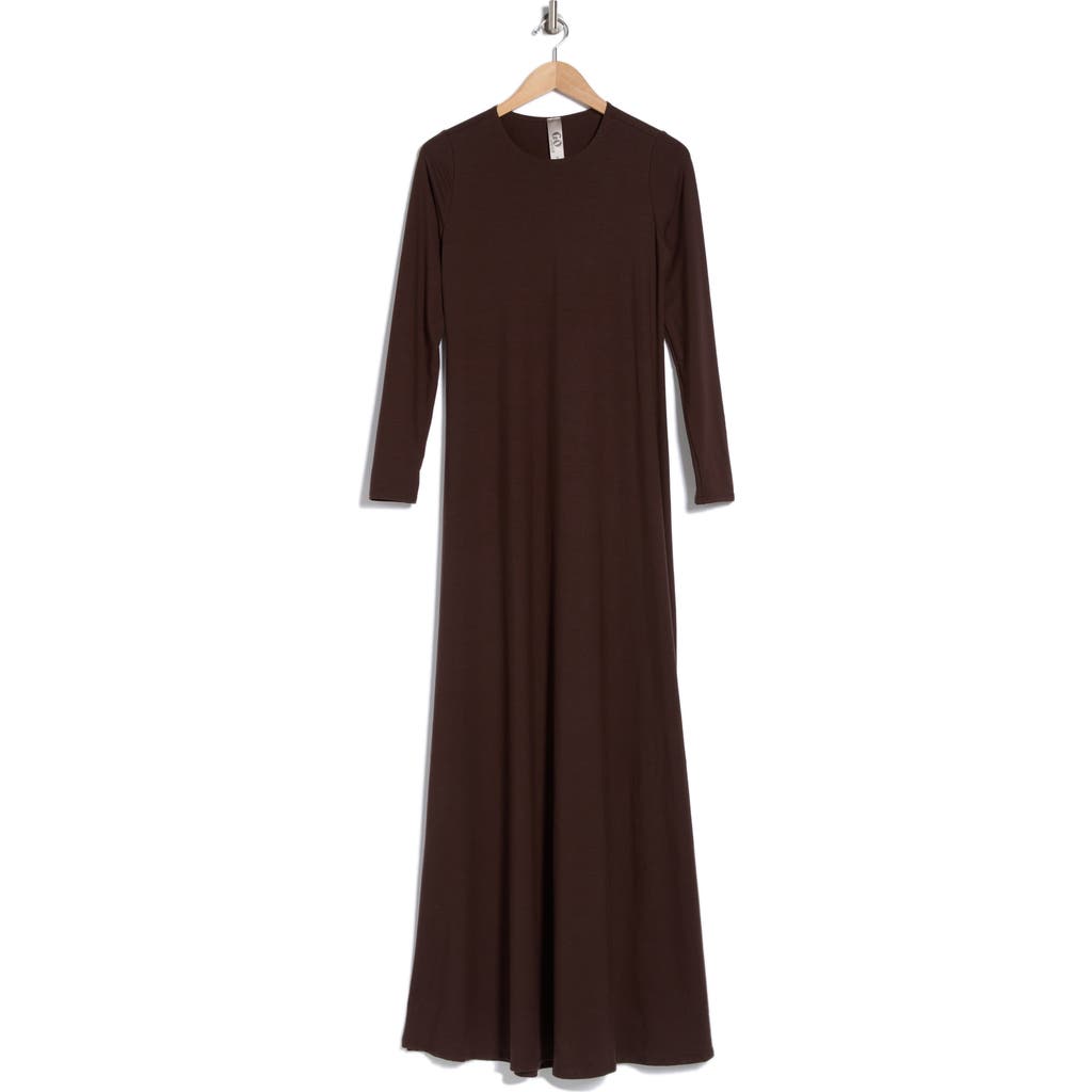 Go Couture Long Sleeve Maxi Dress In Mole Brown