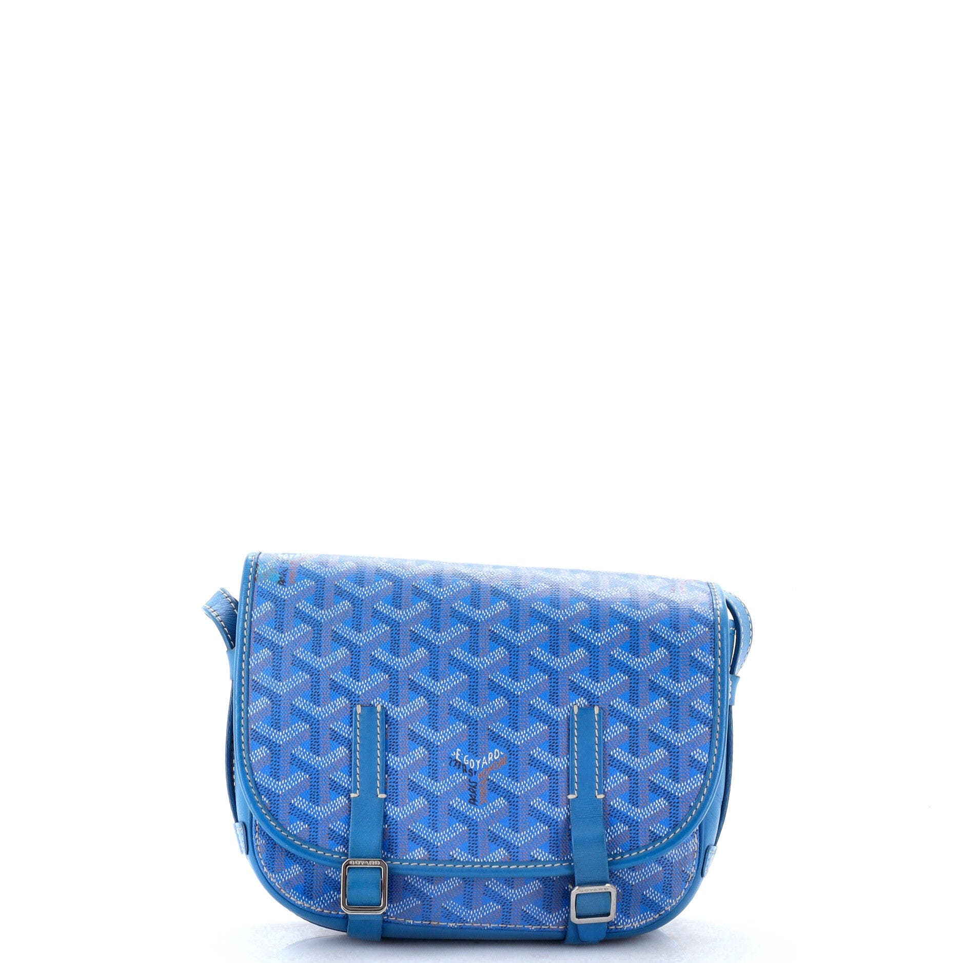 Belvedere Messenger Bag Coated Canvas with Leather PM, Main, color, Blue