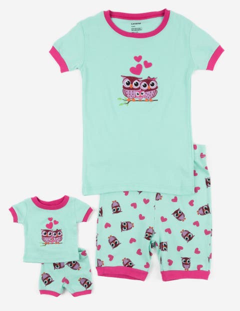 Girls Matching Doll Short Printed Cotton Pajamas (Toddler, Little Kid & Big Kid)