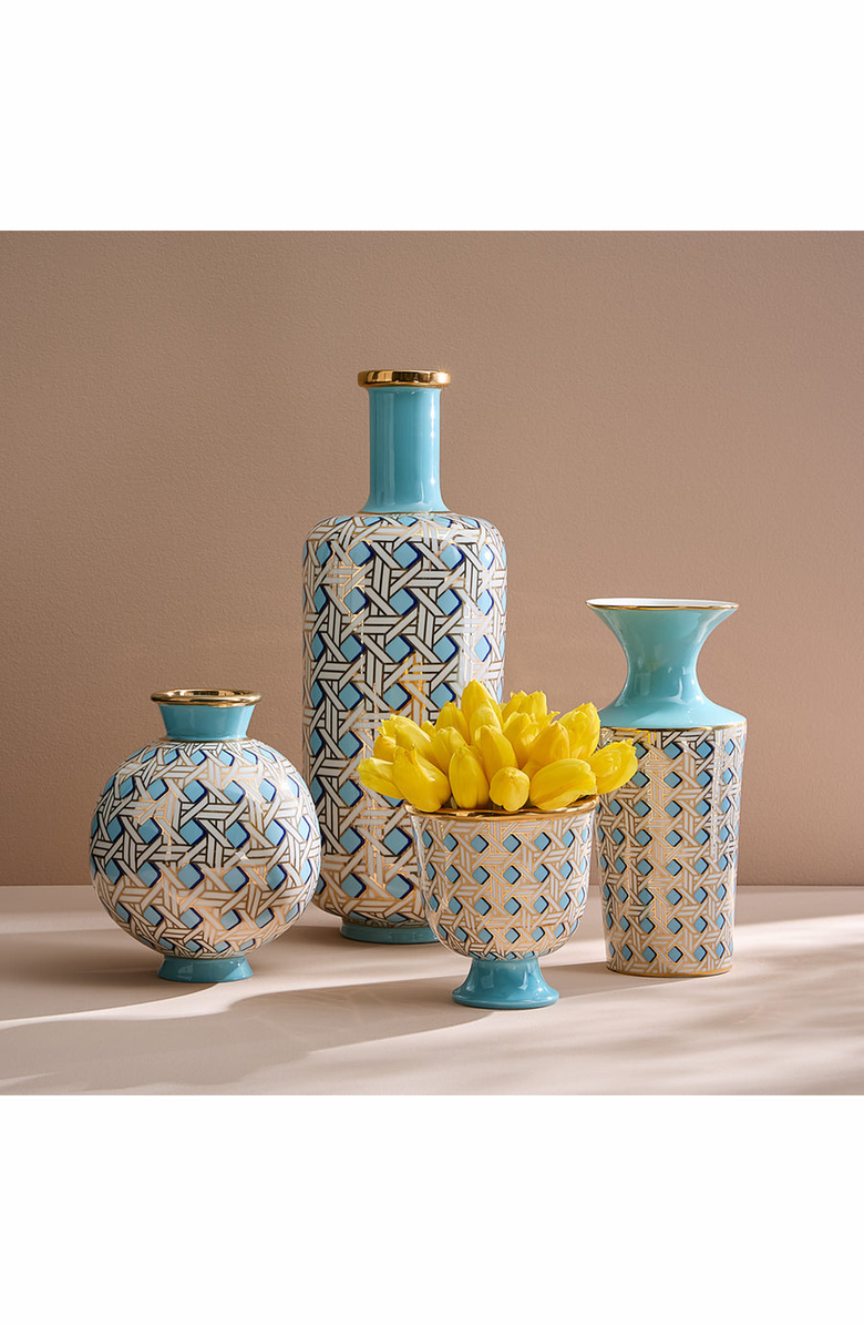 Jonathan Adler Basketweave Round Vase, Alternate, color,