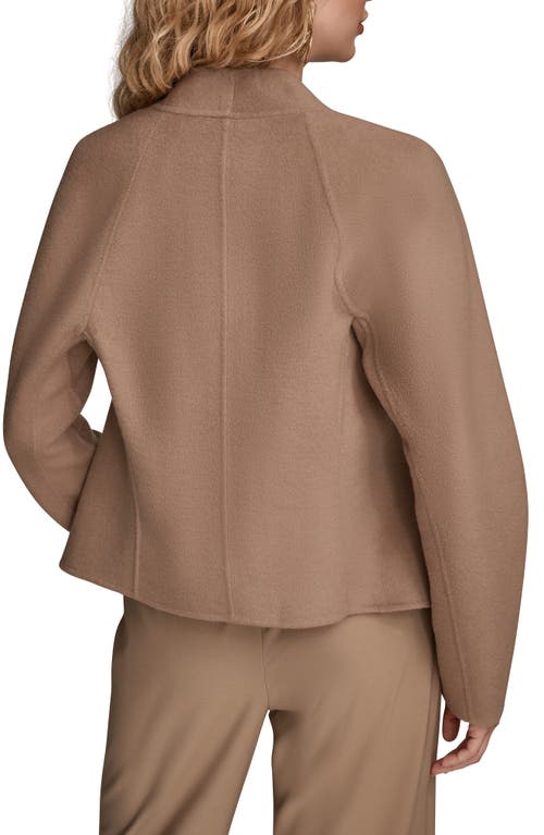 Donna Karan New York Asymmetric Wool Blend Jacket In Brown