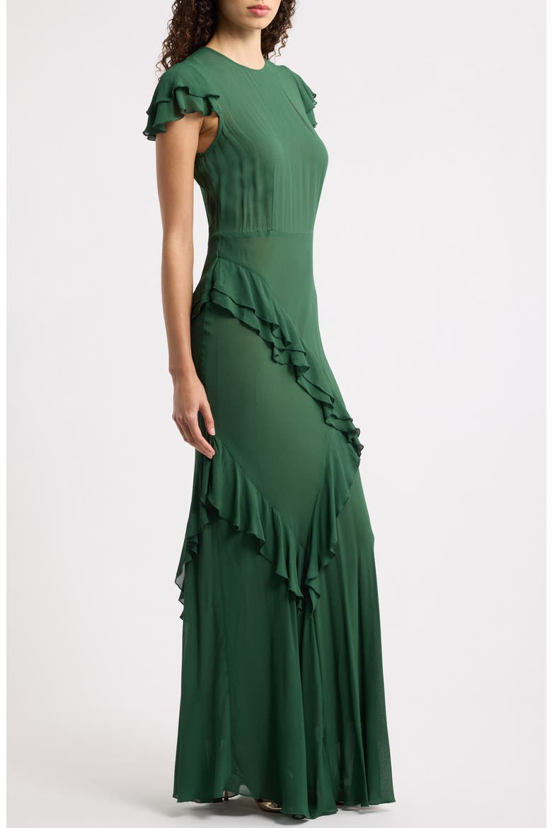 Camila Handkerchief Hem Midi Dress, Alternate, color, EVERGREEN
