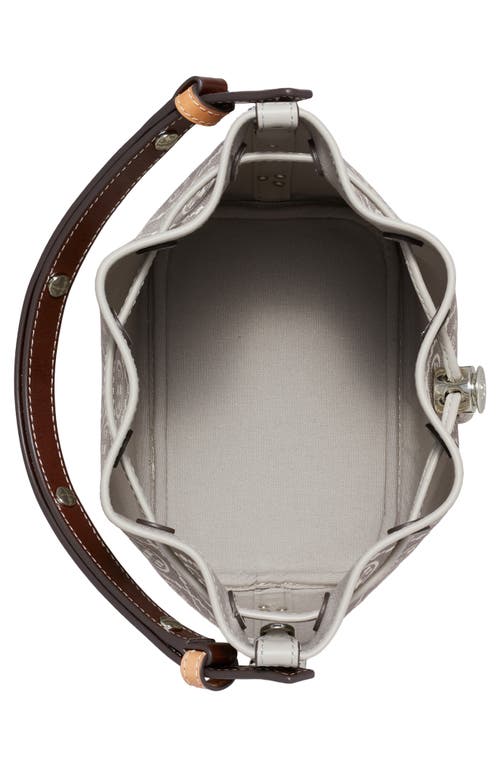 Tory Burch T Monogram Jacquard Utility Bucket Bag In Gray