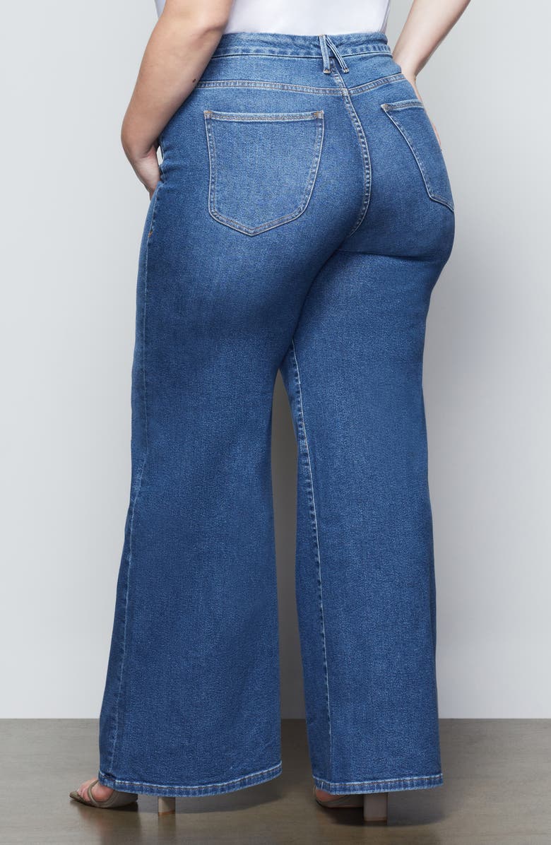 Good American Good Pallazo Wide Leg Jeans, Alternate, color,