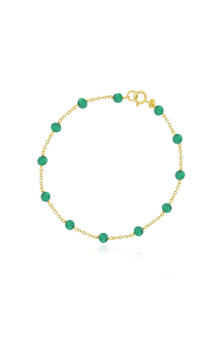 Emerald Bead Chain Bracelet, Main, color, Emerald