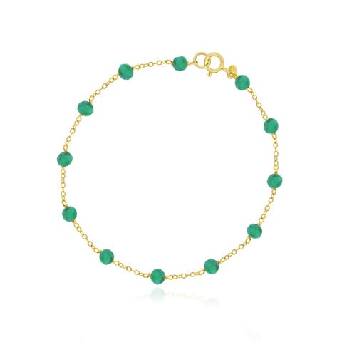 Emerald Bead Chain Bracelet