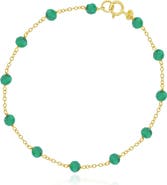 The Lovery Fine Jewelry Emerald Bead Chain Bracelet
