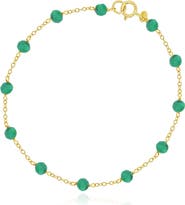 The Lovery Fine Jewelry Emerald Bead Chain Bracelet