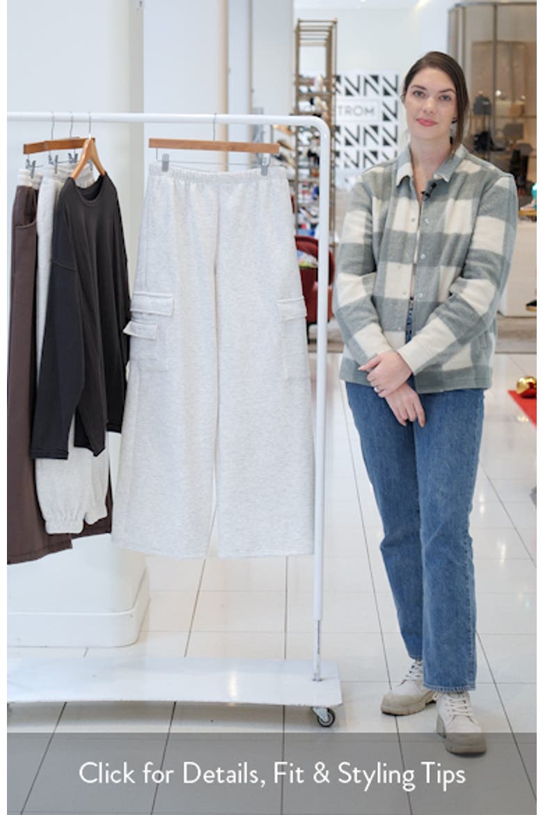 Wide Leg Cotton Cargo Sweatpants video