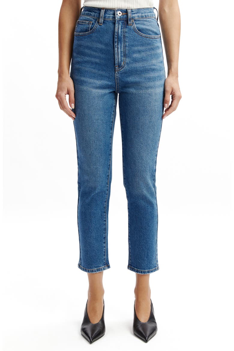 Heidi Straight Leg Crop Jeans, Main, color, DARK DENIM