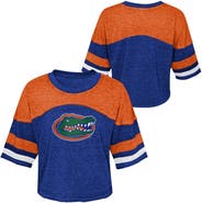 Outerstuff Girls Youth Royal Florida Gators Sunday Friday Sleeve Stripe Jersey T-Shirt