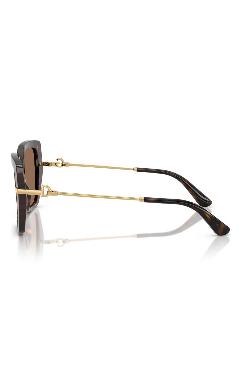 Dolce&Gabbana 53mm Butterfly Sunglasses, Alternate, color, Havana