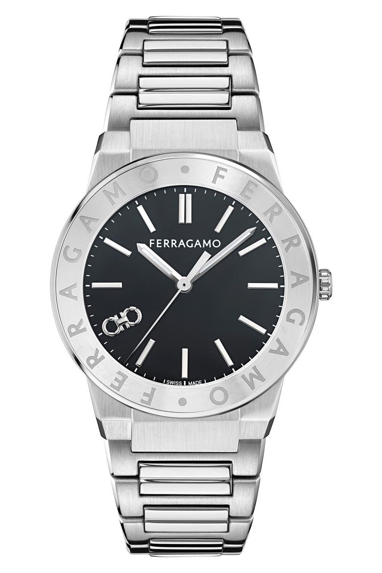 Logo Bracelet Watch, 41mm, Main, color, STAINLESS STEEL