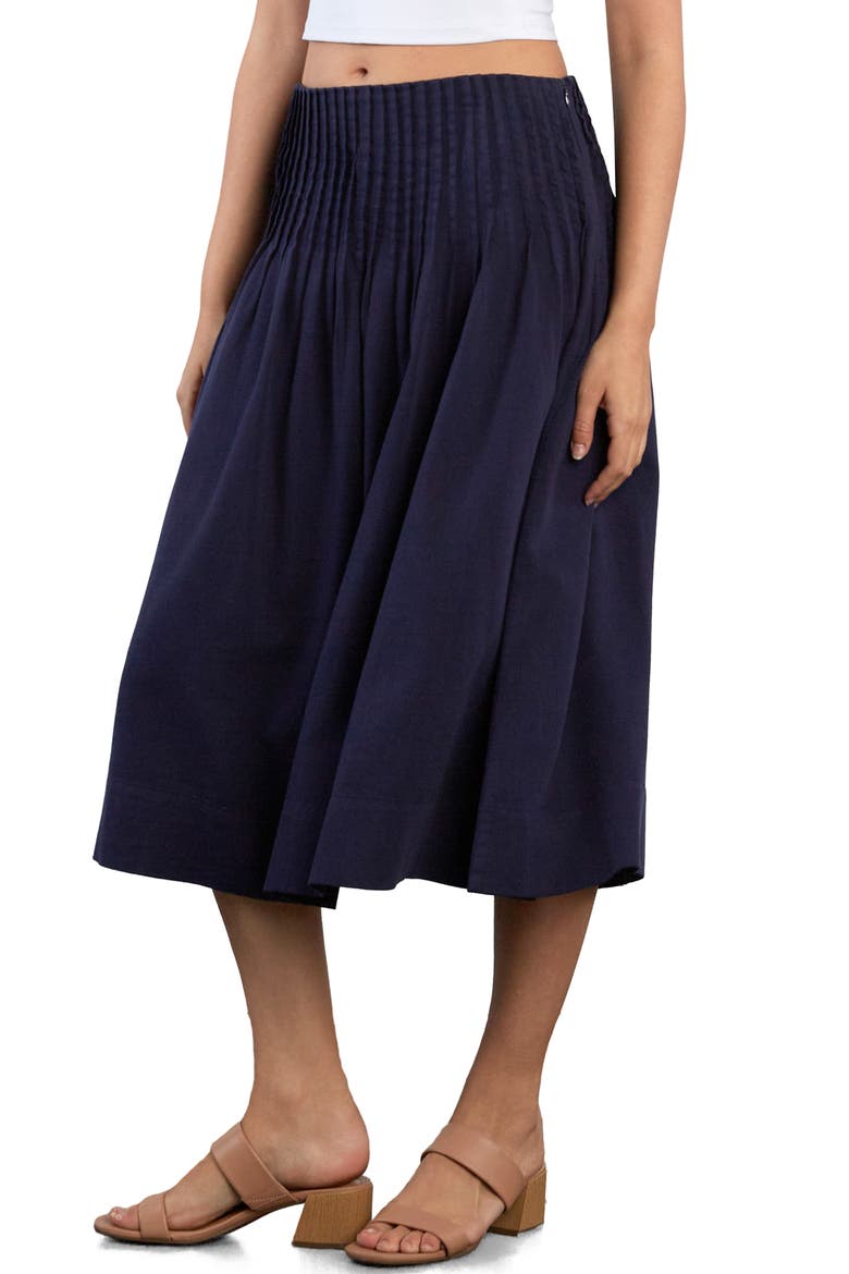 Pintuck Midi Skirt, Alternate, color, ECLIPSE