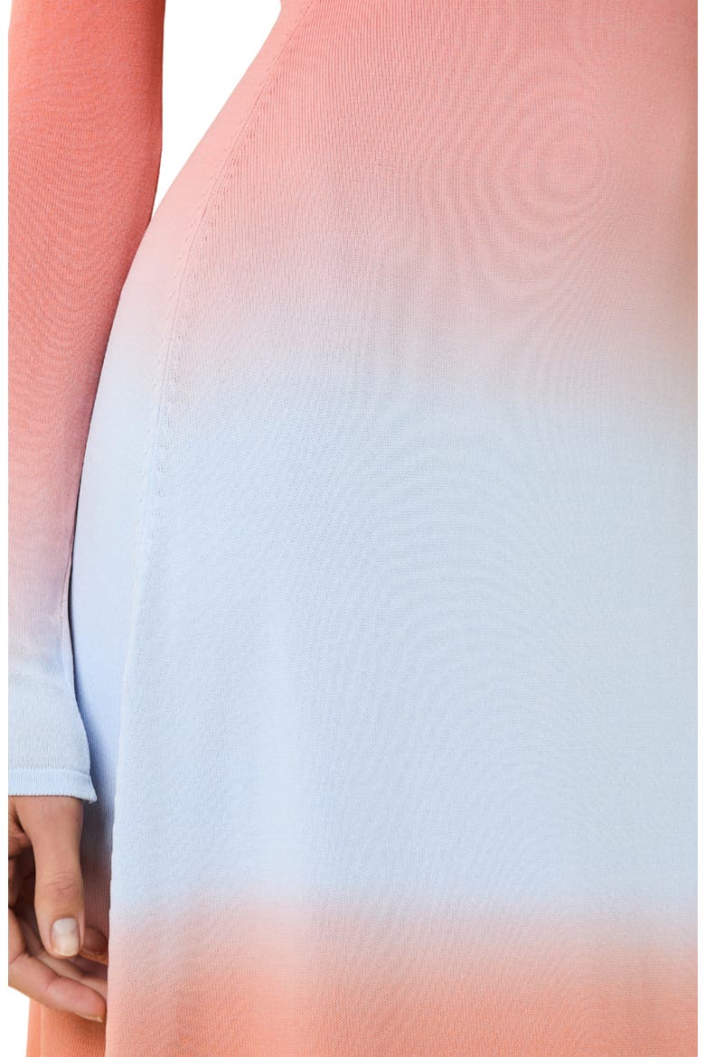 The Dora Ombré Colorblock Long Sleeve Knit Maxi Dress, Alternate, color, OMBRE PEACHY KEEN