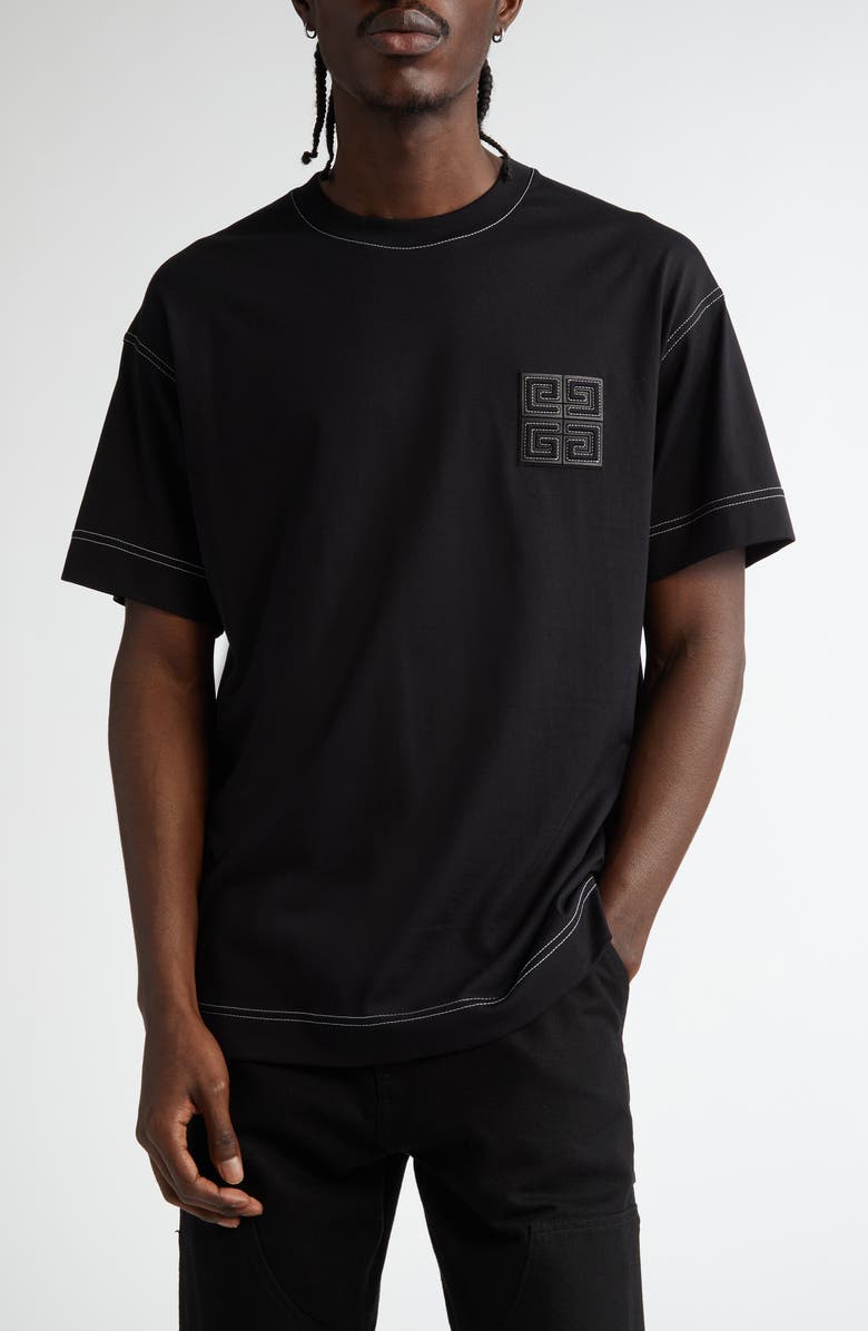 Givenchy Boxy Fit 4G Embroidered T-Shirt, Main, color, 