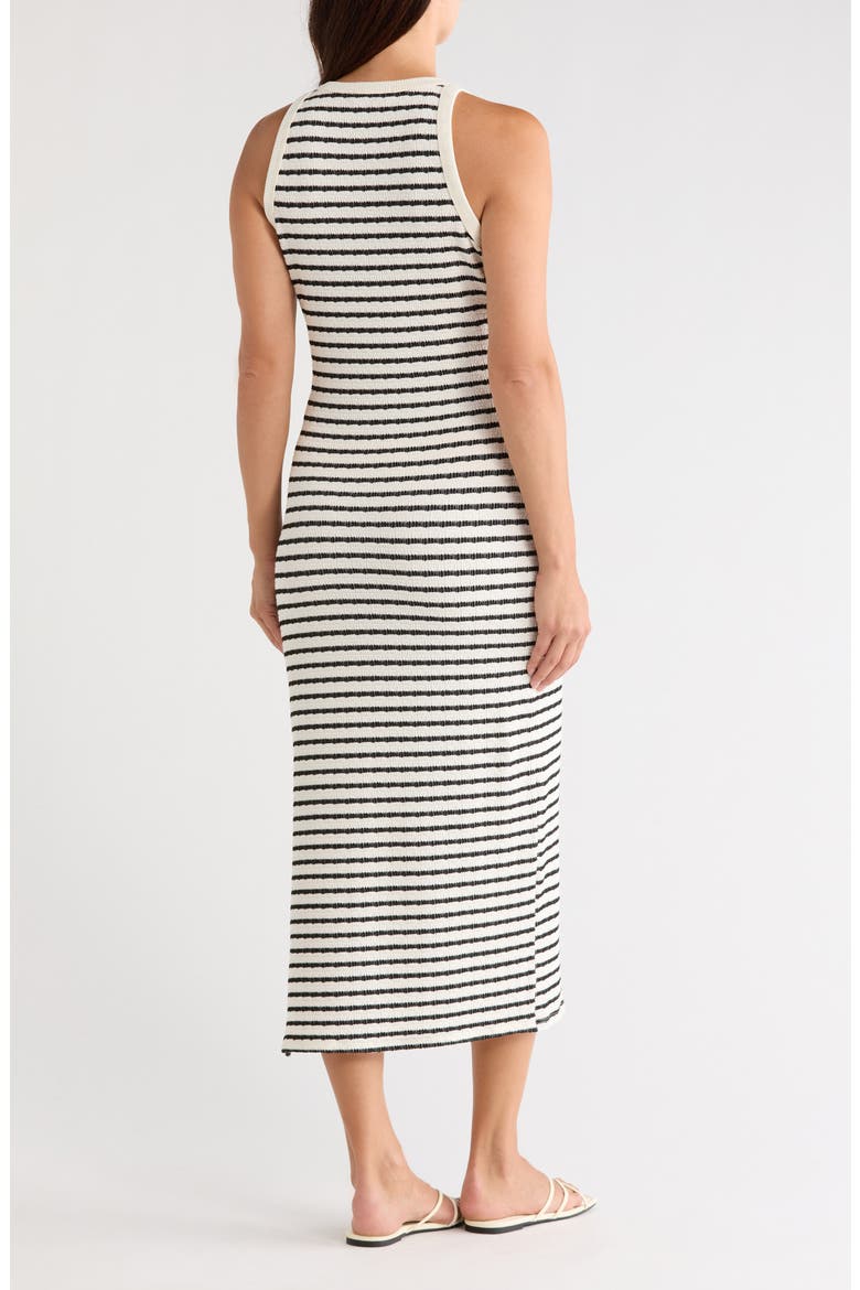 Striped Knit Tank Midi Dress, Alternate, color, BLACK/WHITE STRIPE