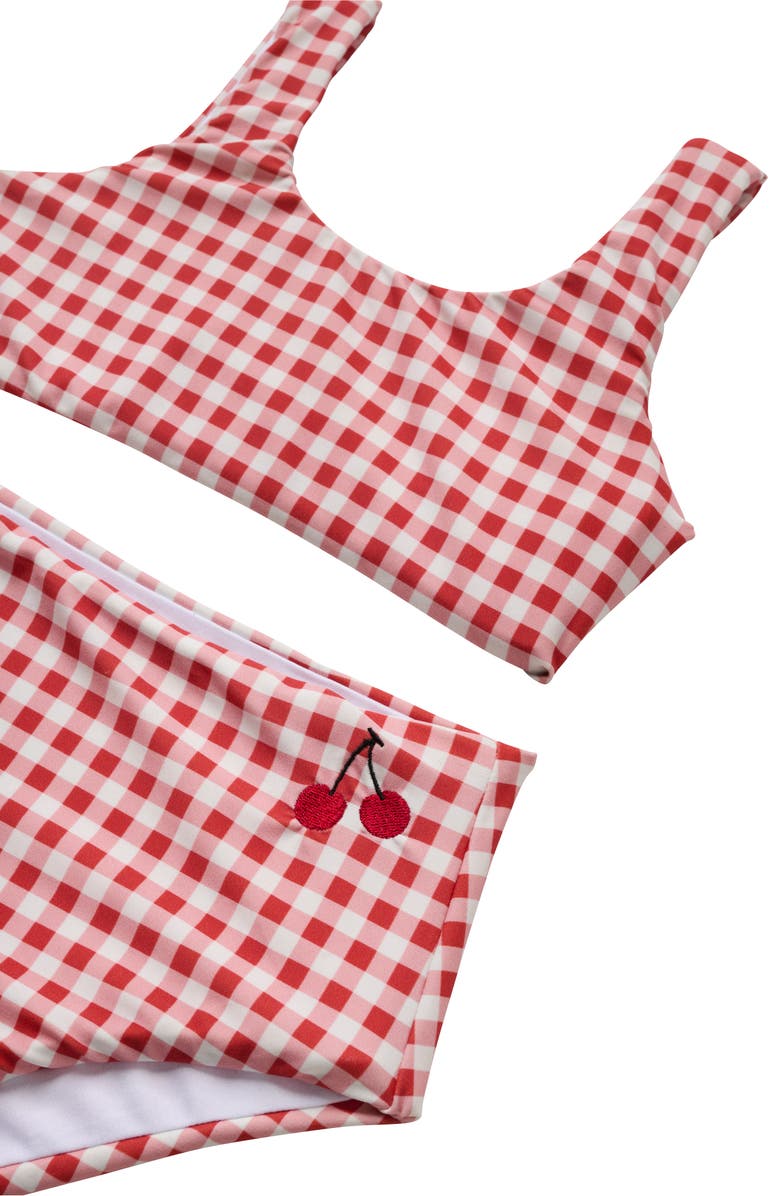 SEAESTA SURF Kids' Gingham Cherry Two-Piece Swimsuit, Alternate, color, Cherry