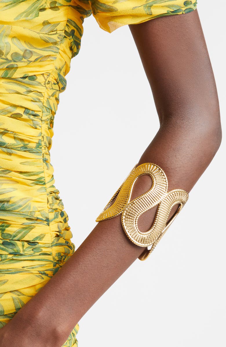 Carolina Herrera Geometric Cuff Bracelet, Alternate, color, Gold