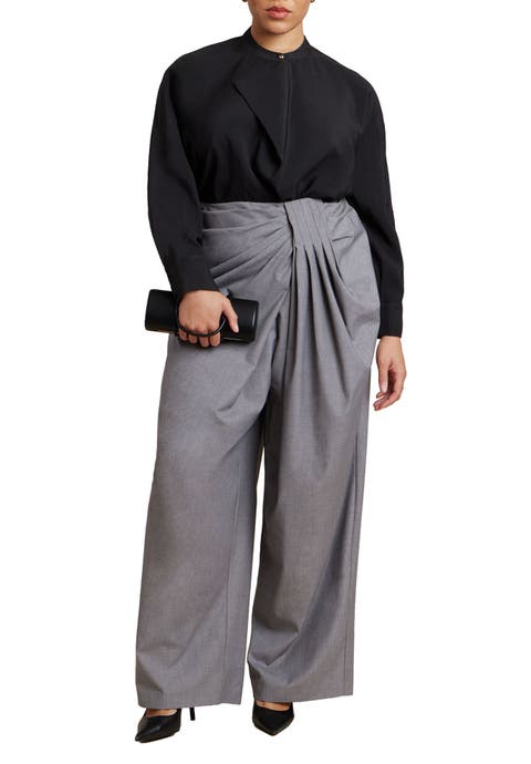 Draped Pleat Detail Trouser (Plus)