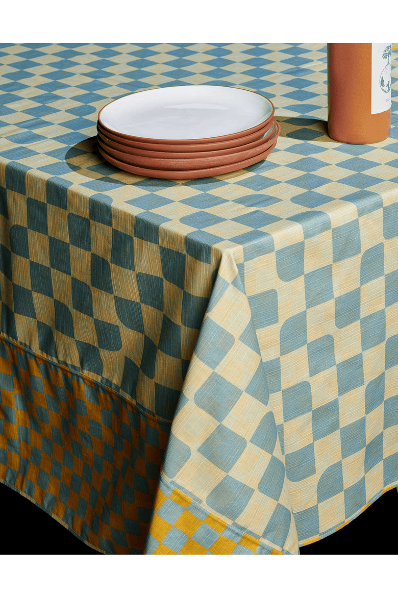 Checker Tablecloth Reversible, Alternate, color, SKY