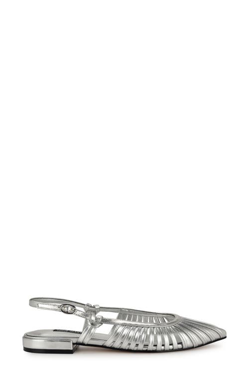 Nine West Duria Slingback Flat In Silver