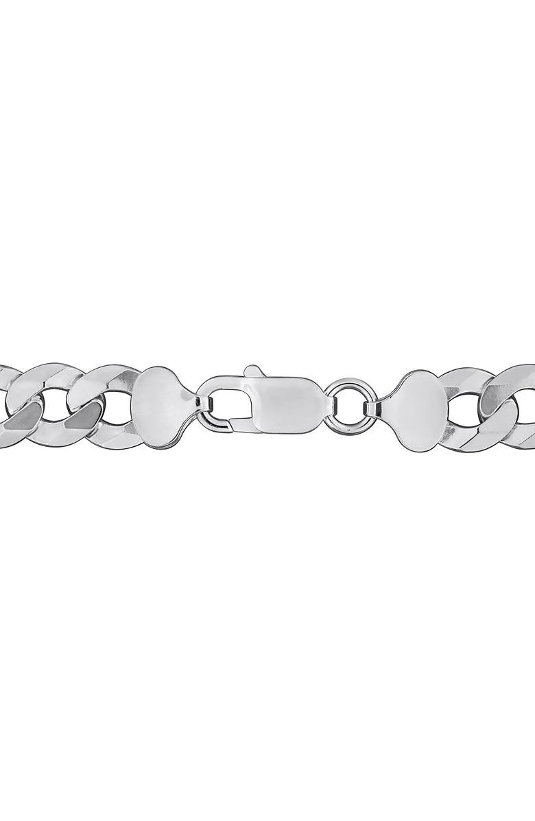 DELMAR Sterling Silver Bevel Curb Chain Necklace, Alternate, color, Silver