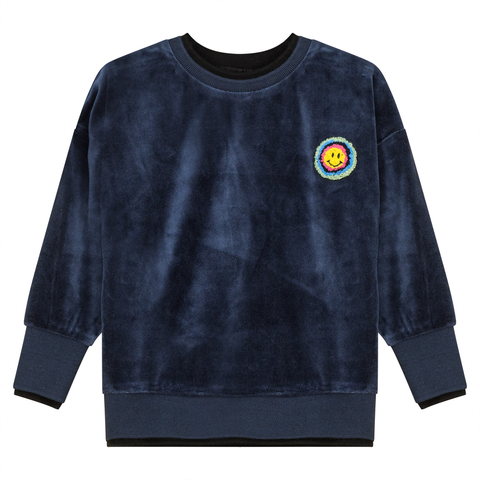 Velour Sweatshirt with Smiley and Heart Applique (Toddler, Little Kid & Big Kid)