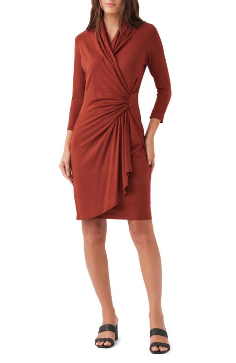 Cascade Faux Wrap Dress
