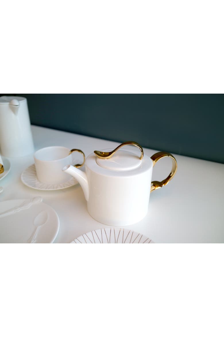 Cutlery Low Teapot, Alternate, color, Multi