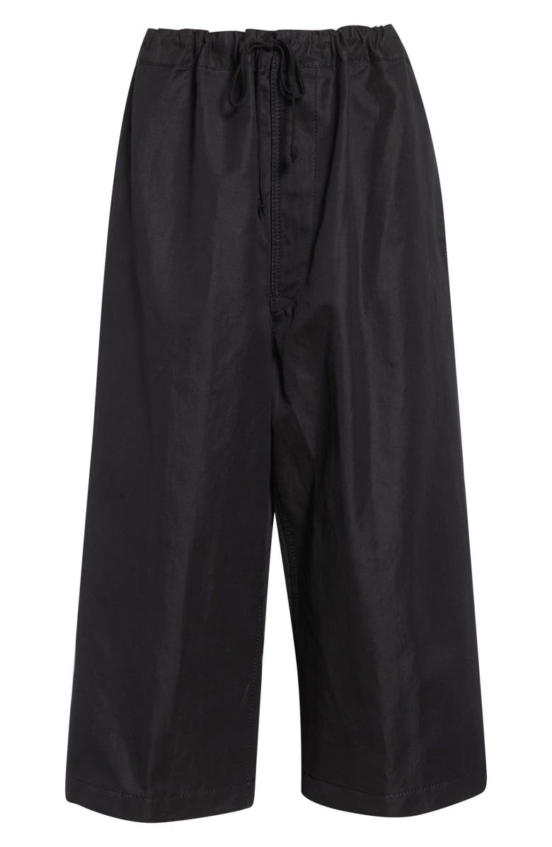 Tao Comme des Garçons Crop Cotton & Linen Twill Wide Leg Pants, Main, color, Black