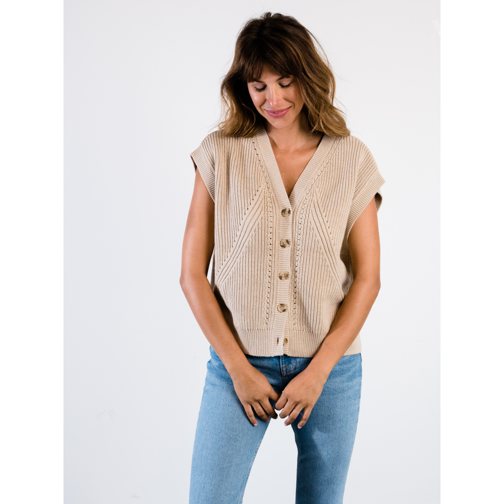 Able Jess Sweater Vest In Oatmeal
