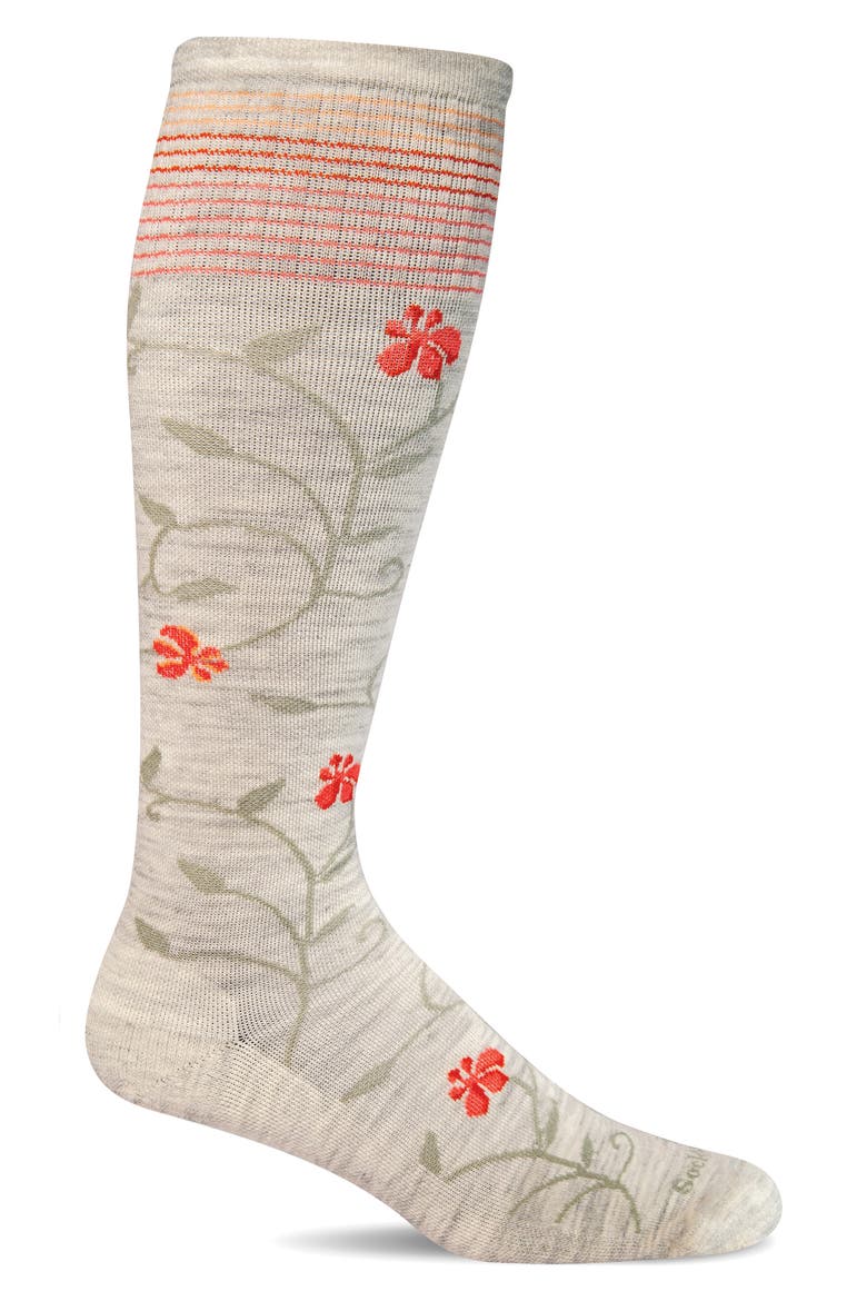 Full Sun Wide Calf Compression Socks, Main, color, ASH
