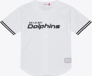 Mitchell & Ness Men's Mitchell & Ness White Miami Dolphins Monochrome Mesh Full-Button Baseball Jersey
