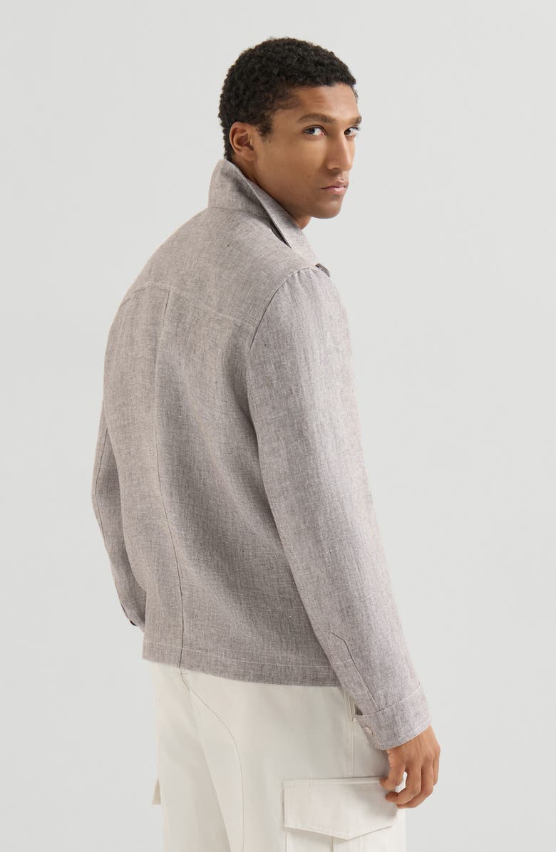 Brunello Cucinelli Diagonal twill jacket, Alternate, color, Light Brown