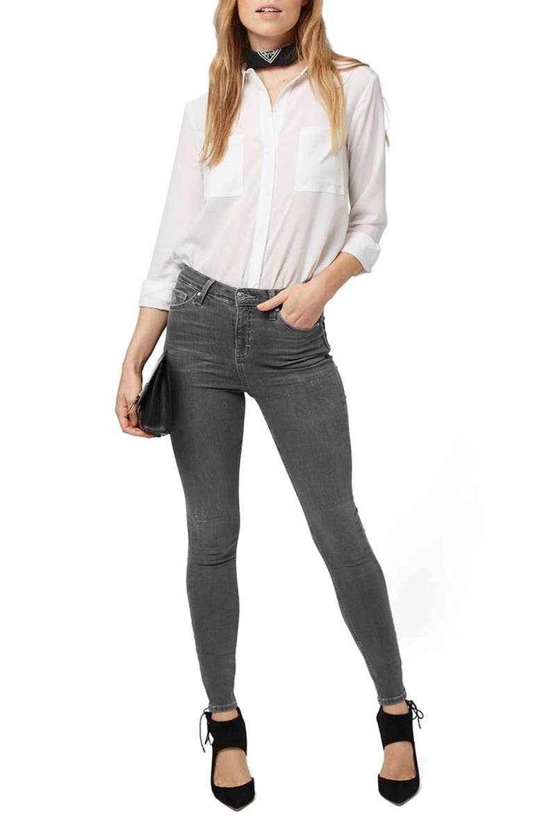 Topshop Jamie High Rise Ankle Skinny Jeans, Alternate, color, 
