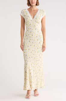Floral Cap Sleeve Maxi Dress