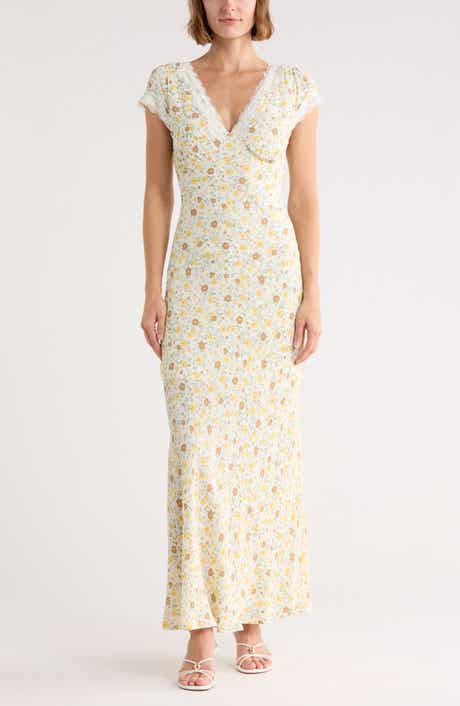 Floral Cap Sleeve Maxi Dress