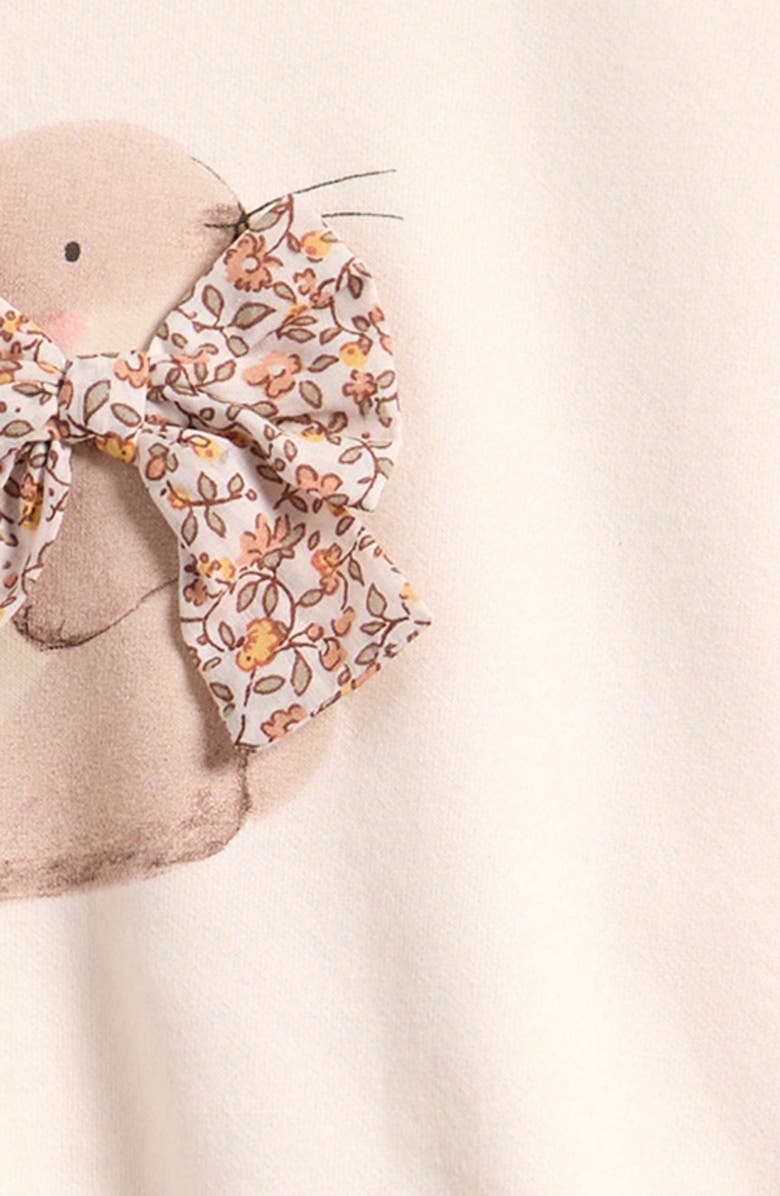 NEXT Kids' Bunny Bow Appliqué & Floral Pants Set, Alternate, color, Cream