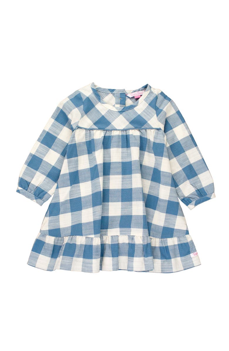 RuffleButts Toddler Girls Long Sleeve Ruffle Hem Dress, Alternate, color,