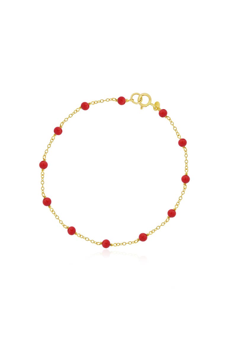 Coral Bead Chain Bracelet, Main, color, Coral