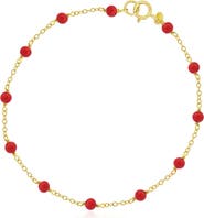 The Lovery Fine Jewelry Coral Bead Chain Bracelet