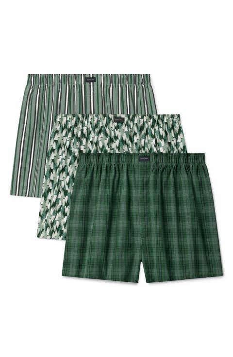 Assorted 3-Pack Woven Cotton Boxers