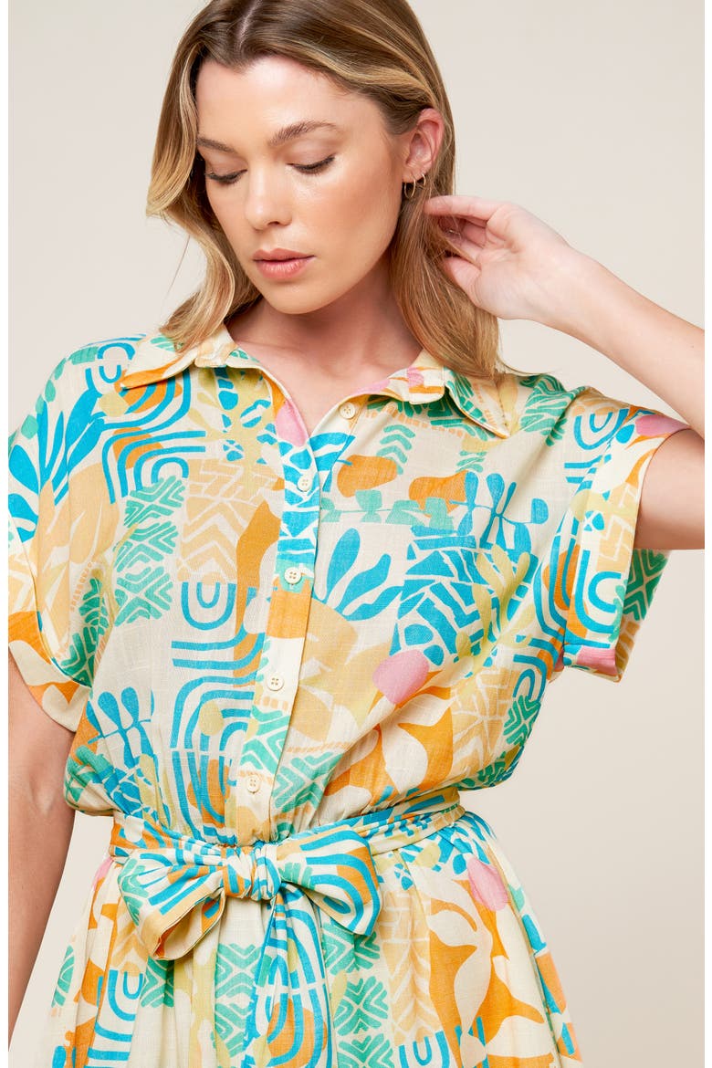 Print Collared Romper, Alternate, color, OFF WHITE MULTI