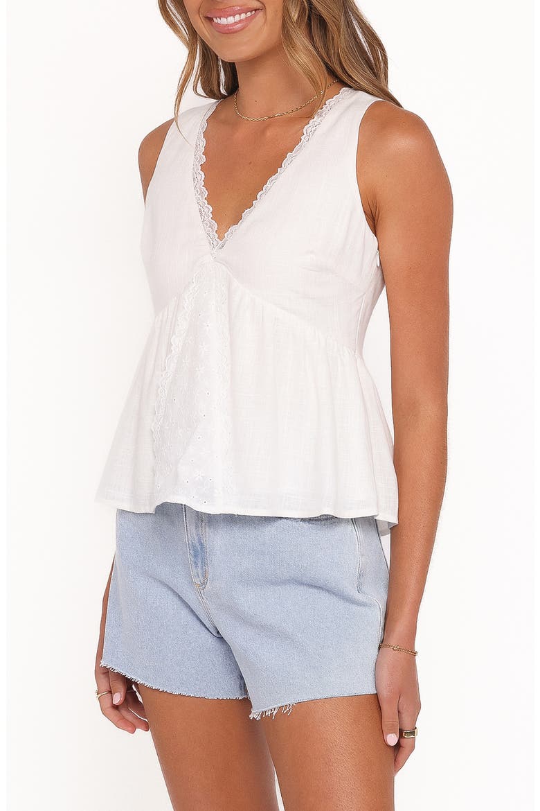 Aminta Eyelet Lace Sleeveless Top, Alternate, color, WHITE