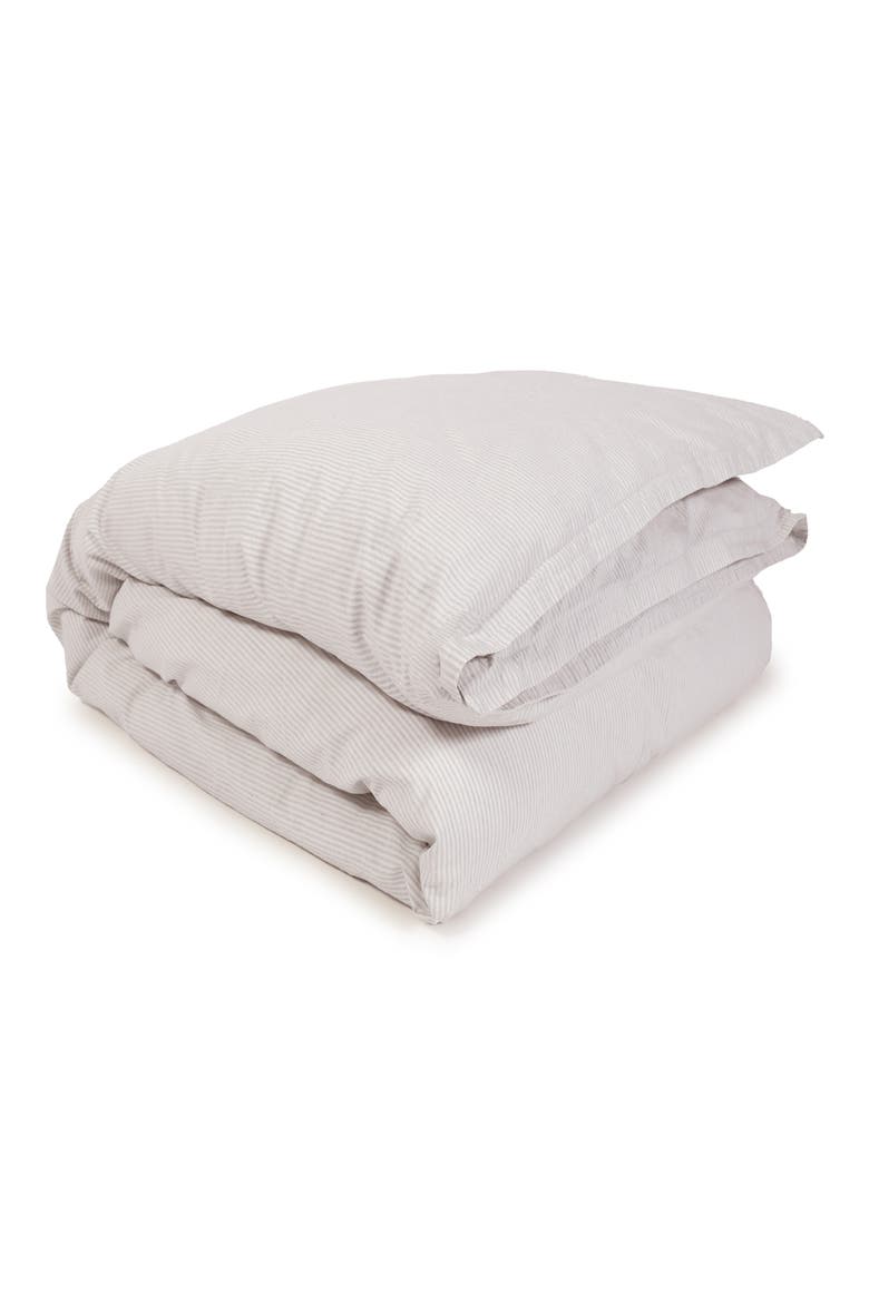 Luke Stripe Duvet Cover, Main, color, NATURAL