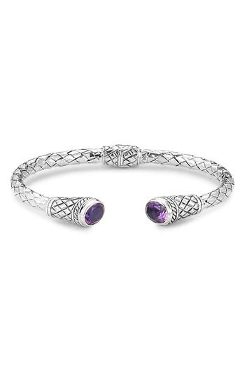Samuel B. Silver 3.30 Ct. Tw. Amethyst Bangle Bracelet In Purple